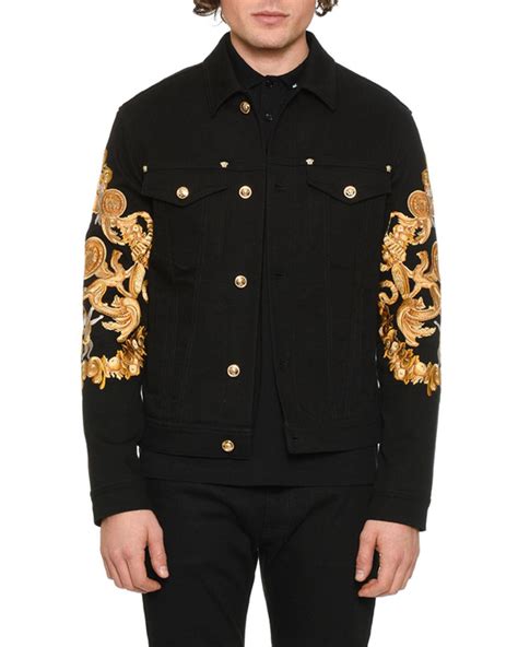 mens versace coat|versace denim jacket men.